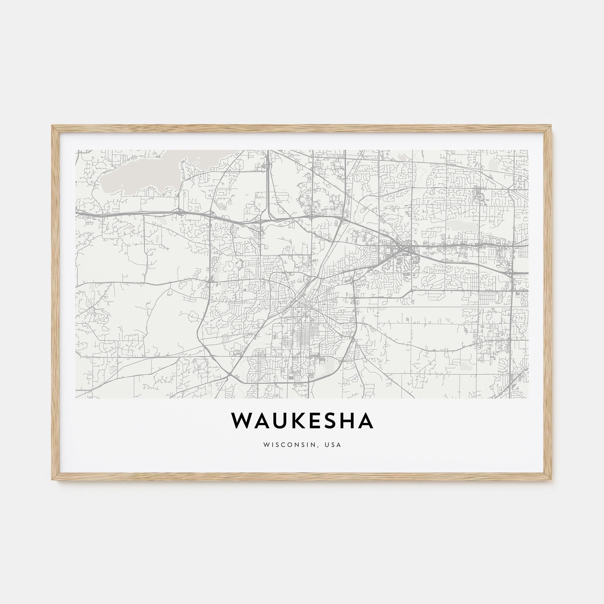 Waukesha Map Landscape Poster