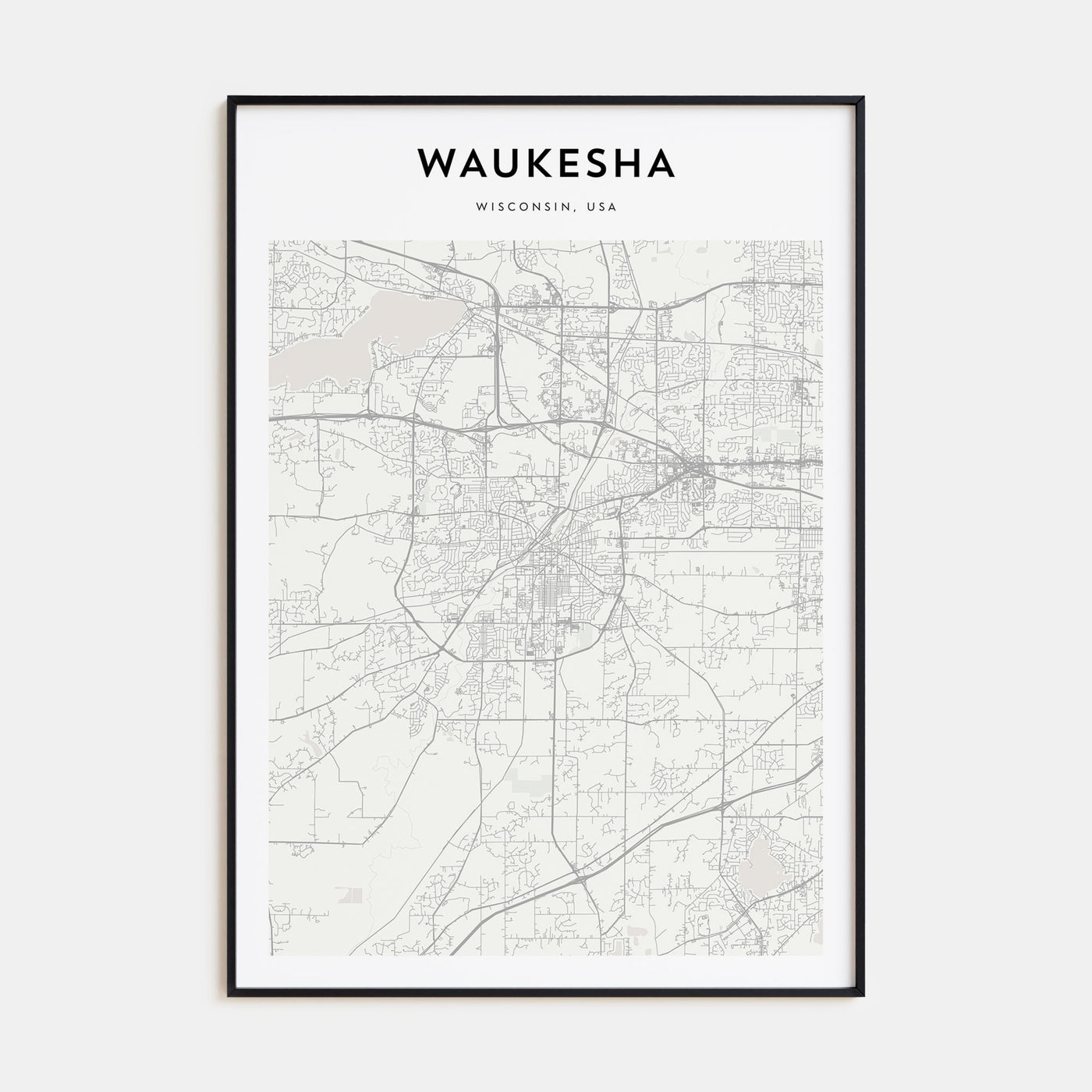 Waukesha Map Portrait Poster