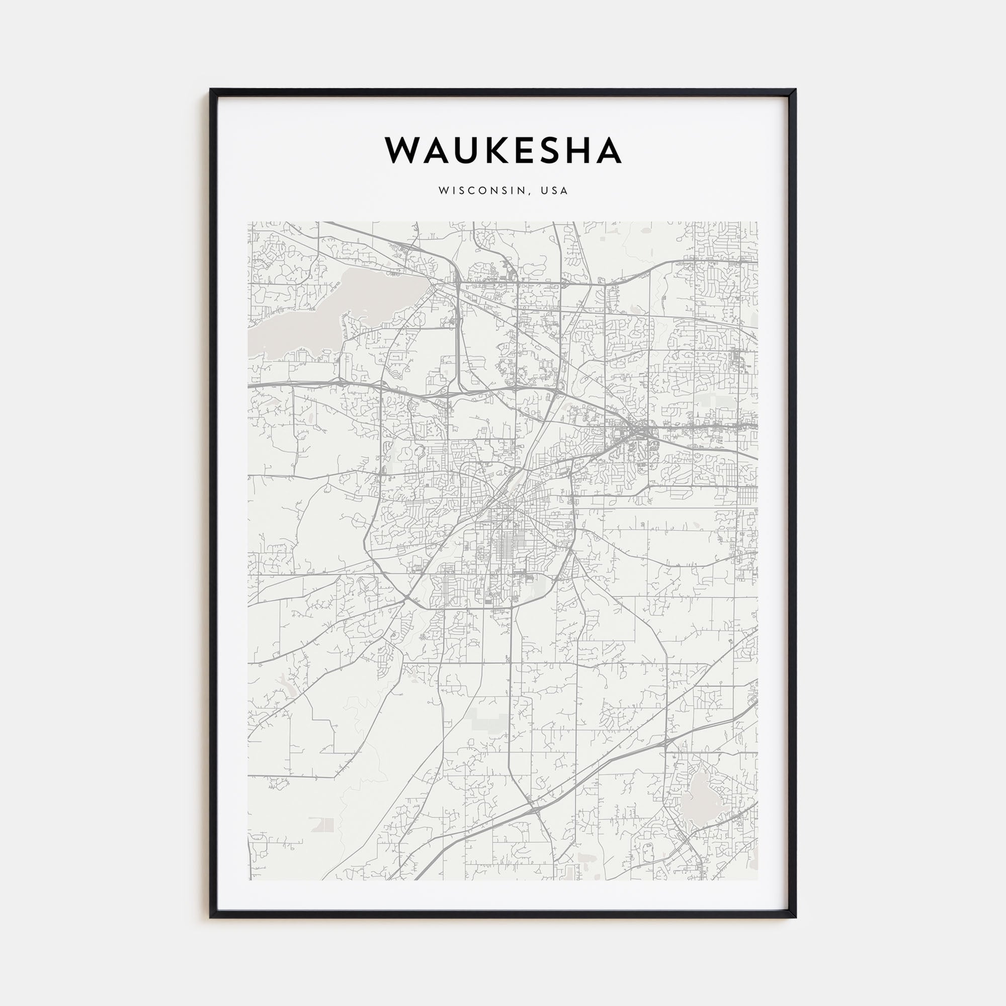 Waukesha Map Portrait Poster