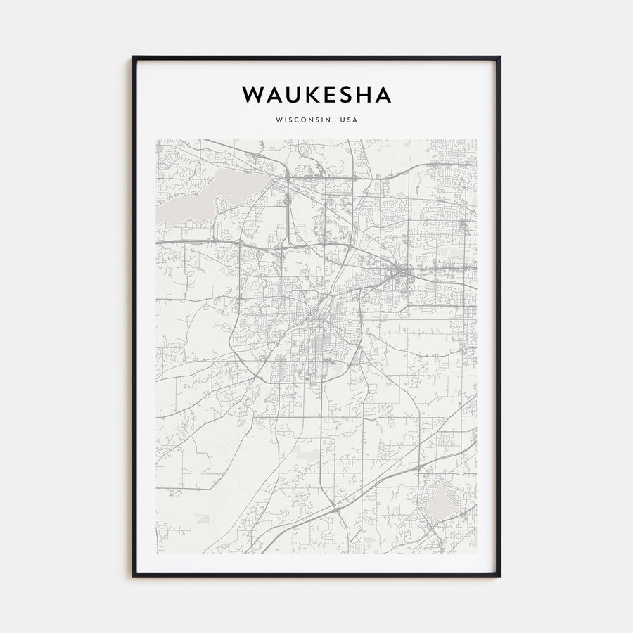 Waukesha Map Portrait Poster