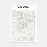 Waukesha Map Portrait Poster