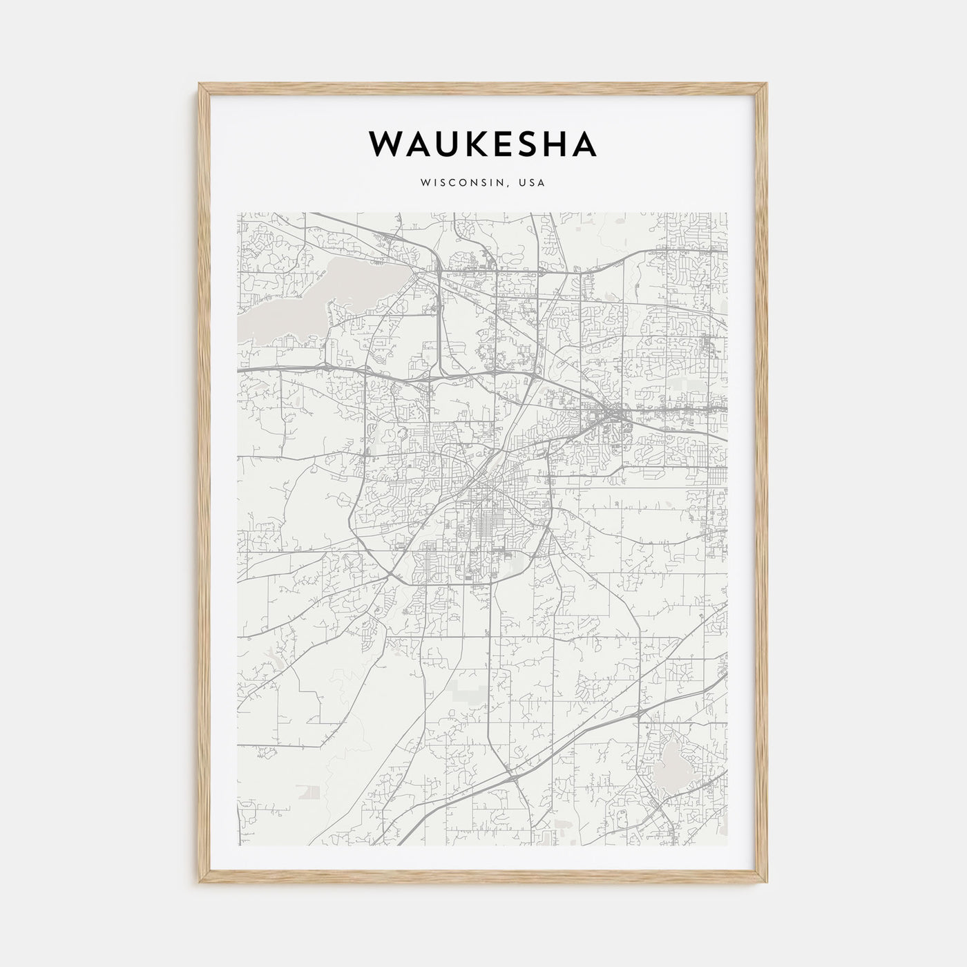 Waukesha Map Portrait Poster