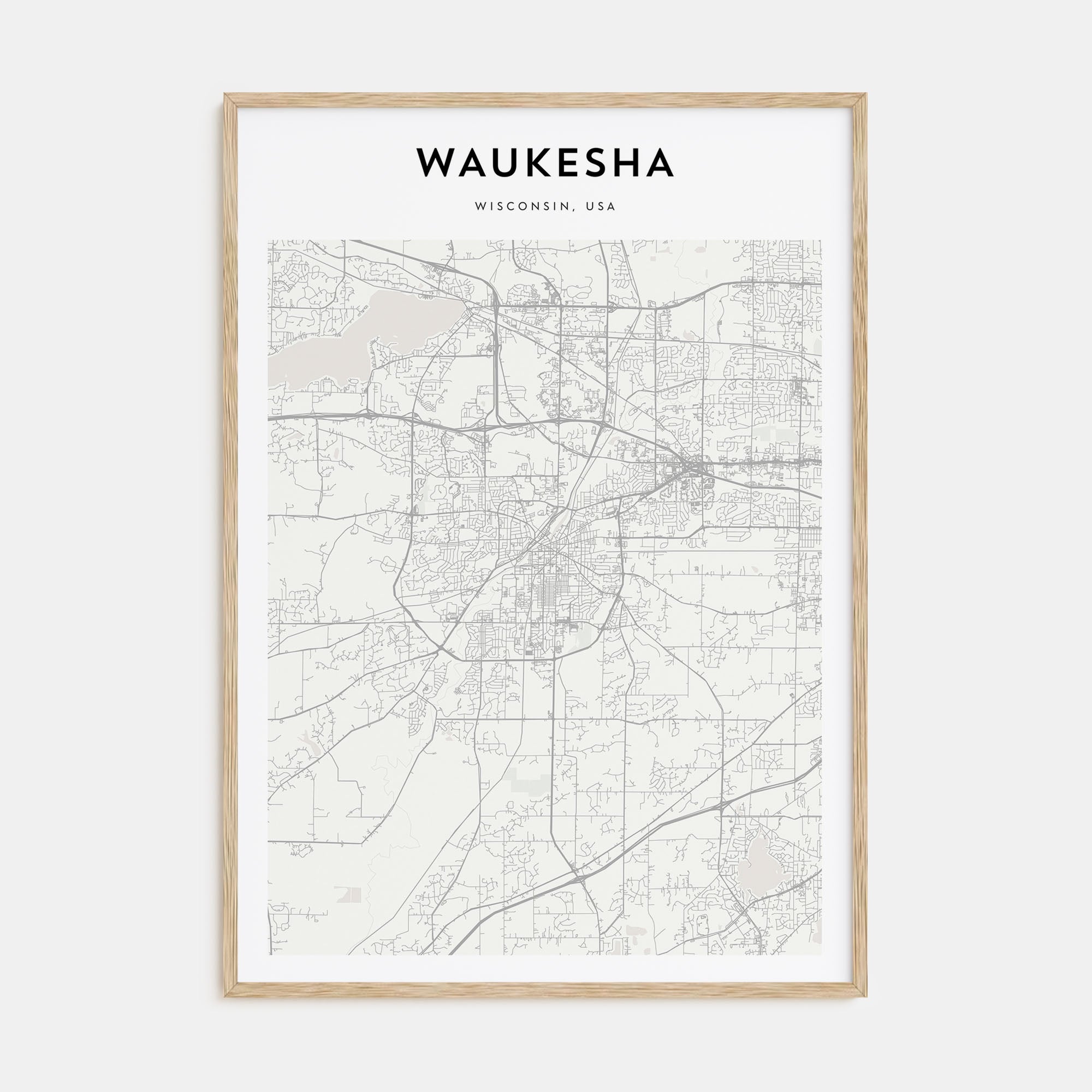 Waukesha Map Portrait Poster
