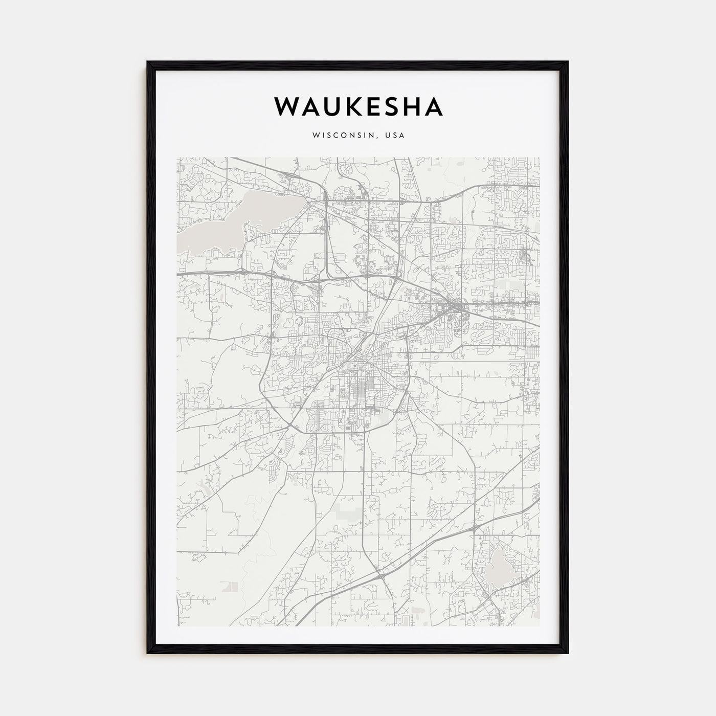 Waukesha Map Portrait Poster
