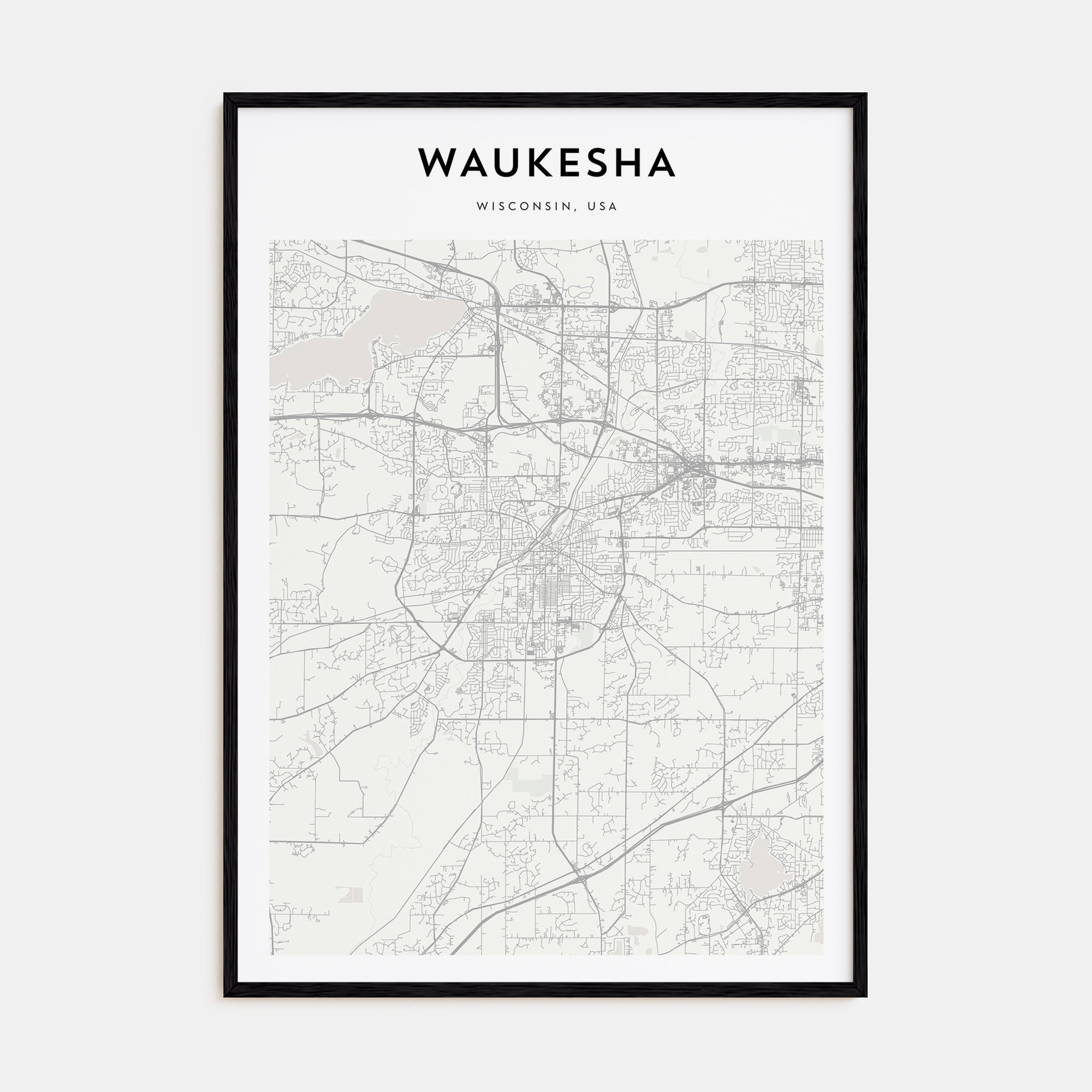 Waukesha Map Portrait Poster