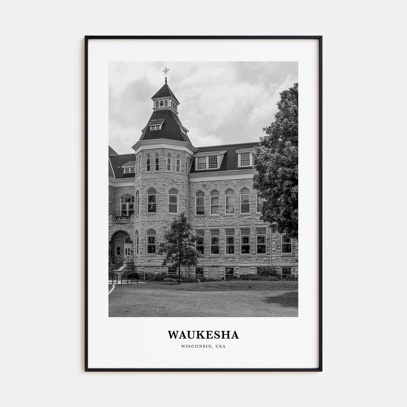 Waukesha Portrait B&W Poster