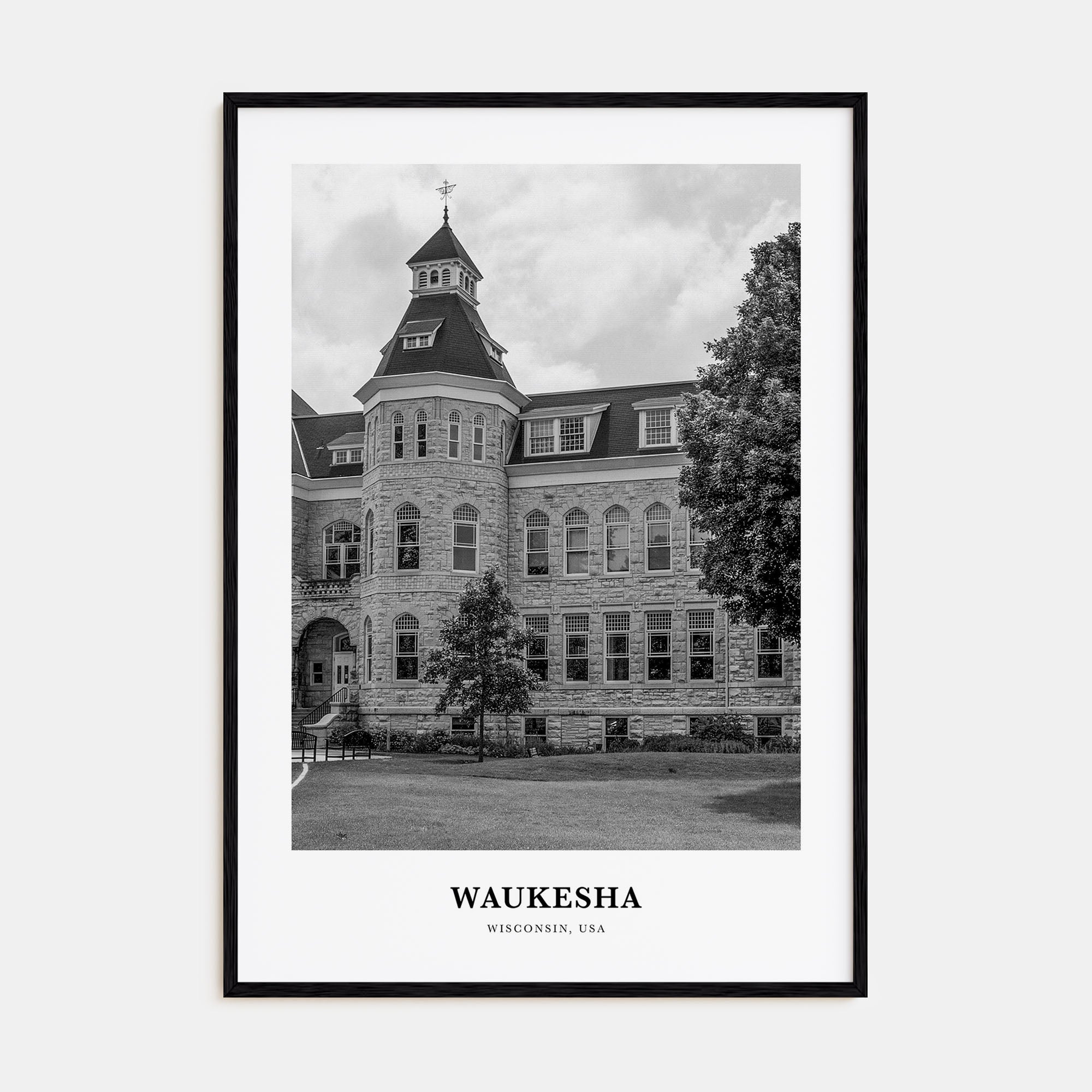 Waukesha Portrait B&W Poster