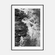 Waves Crashing Photo B&W No 1 Poster