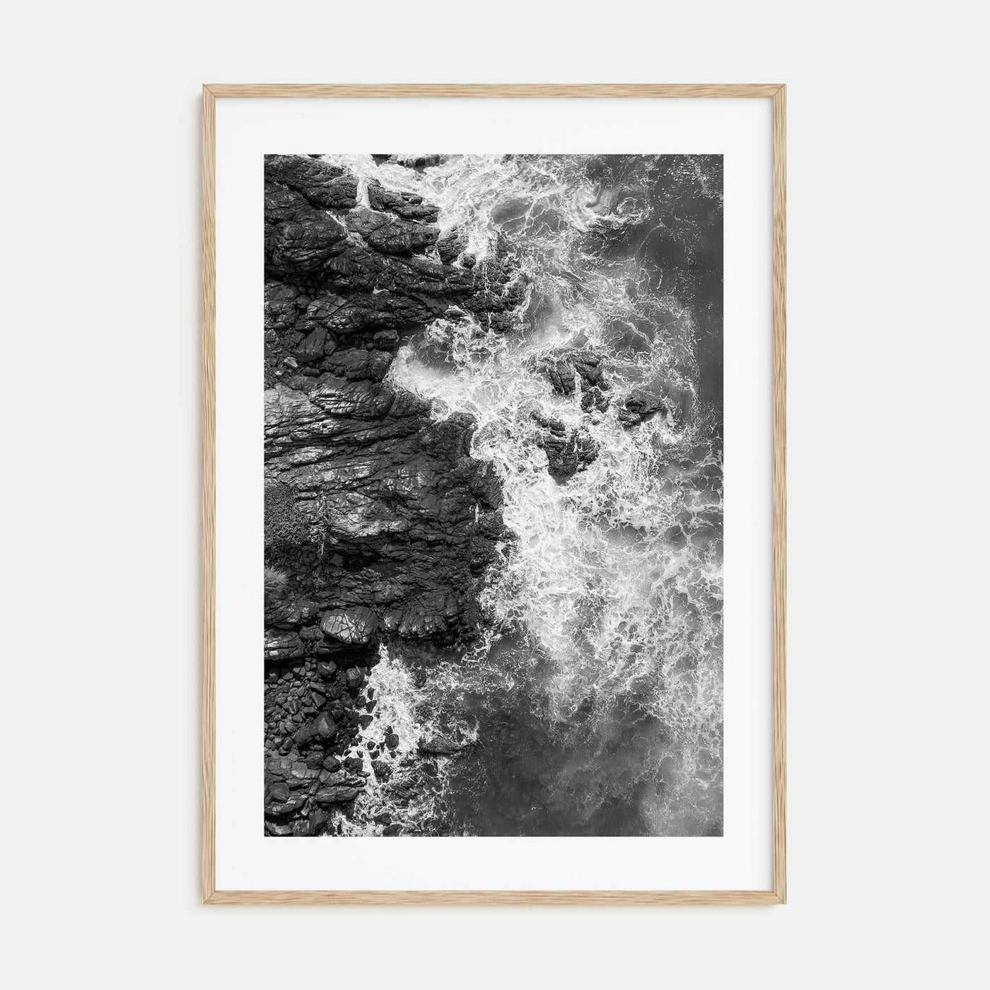 Waves Crashing Photo B&W No 1 Poster