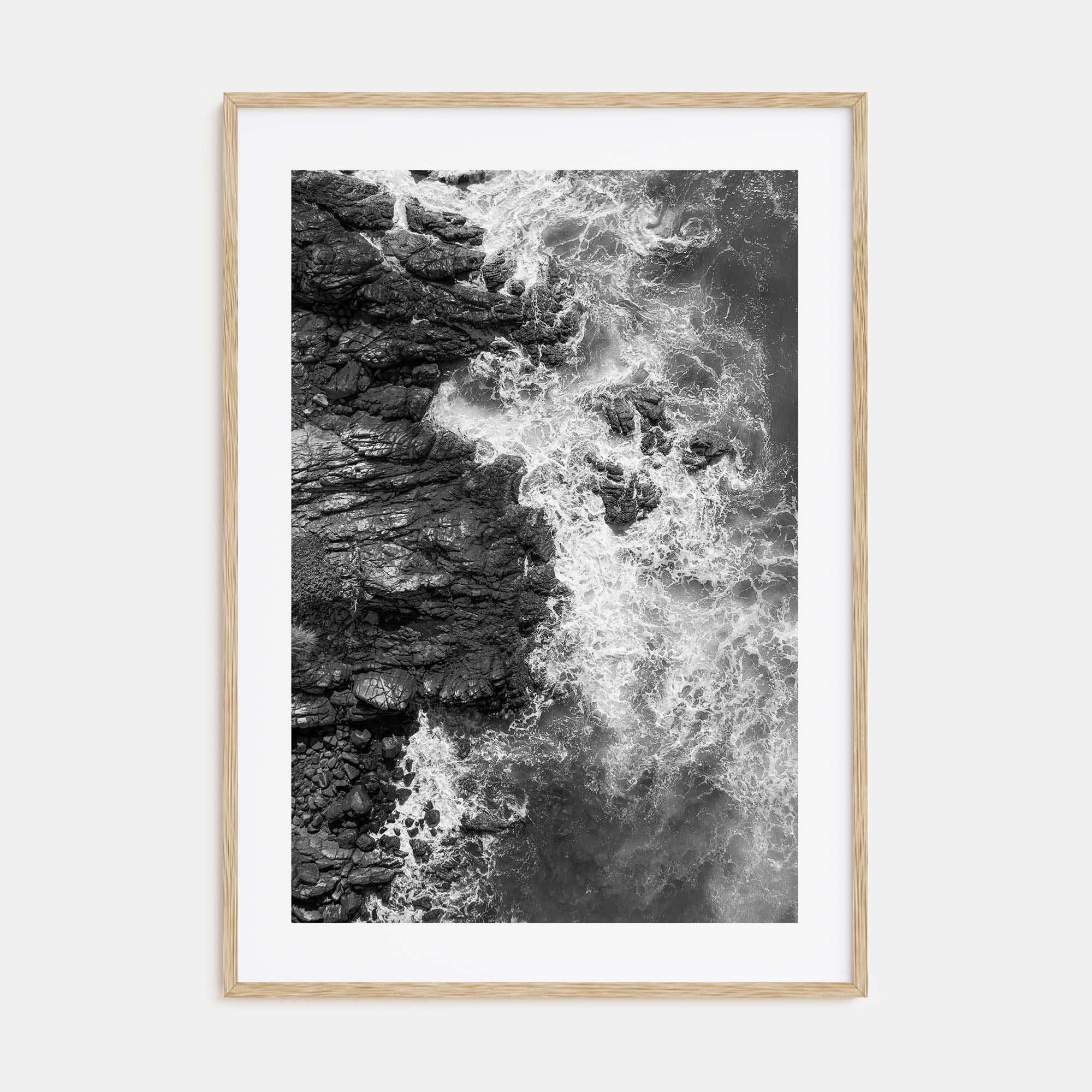 Waves Crashing Photo B&W No 1 Poster