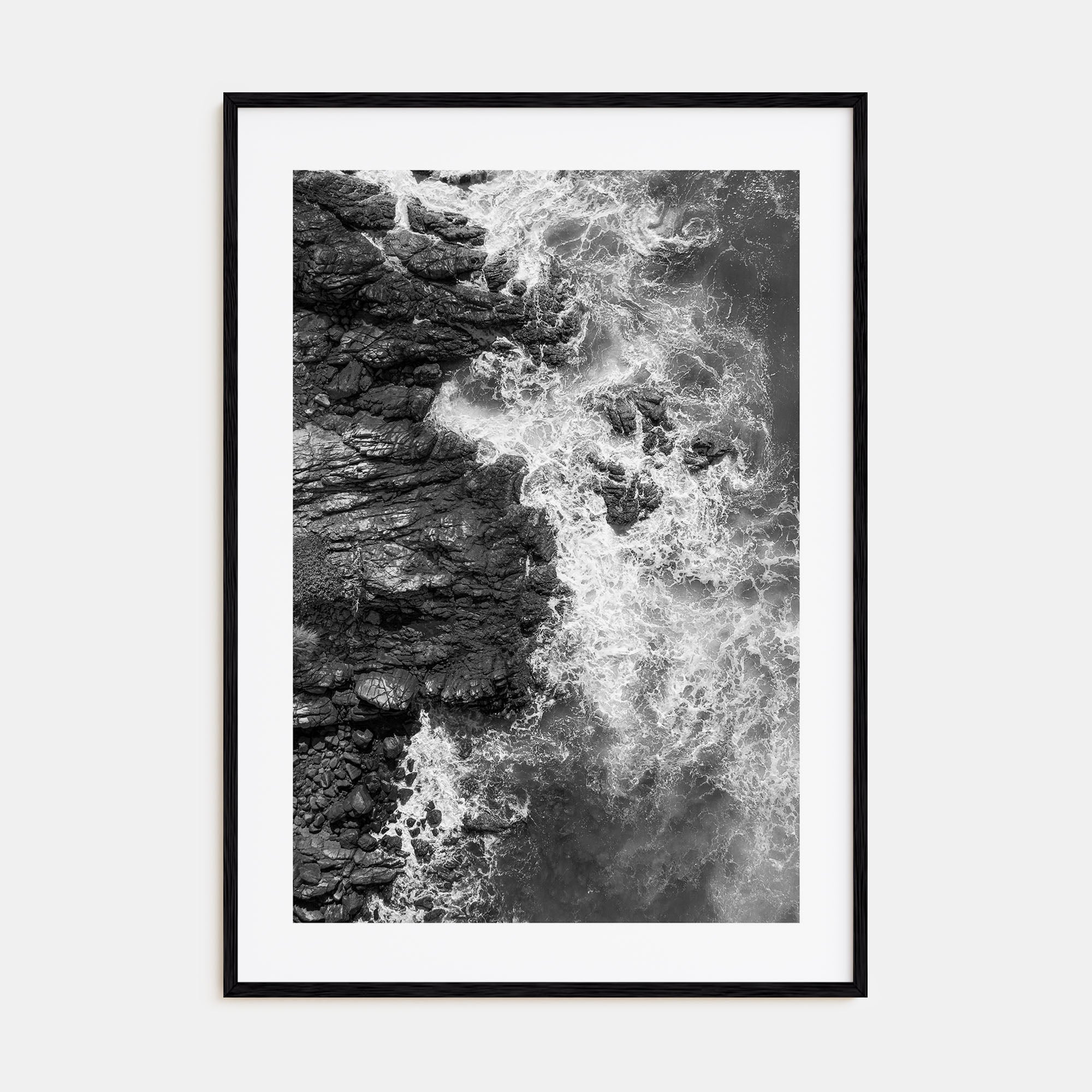 Waves Crashing Photo B&W No 1 Poster