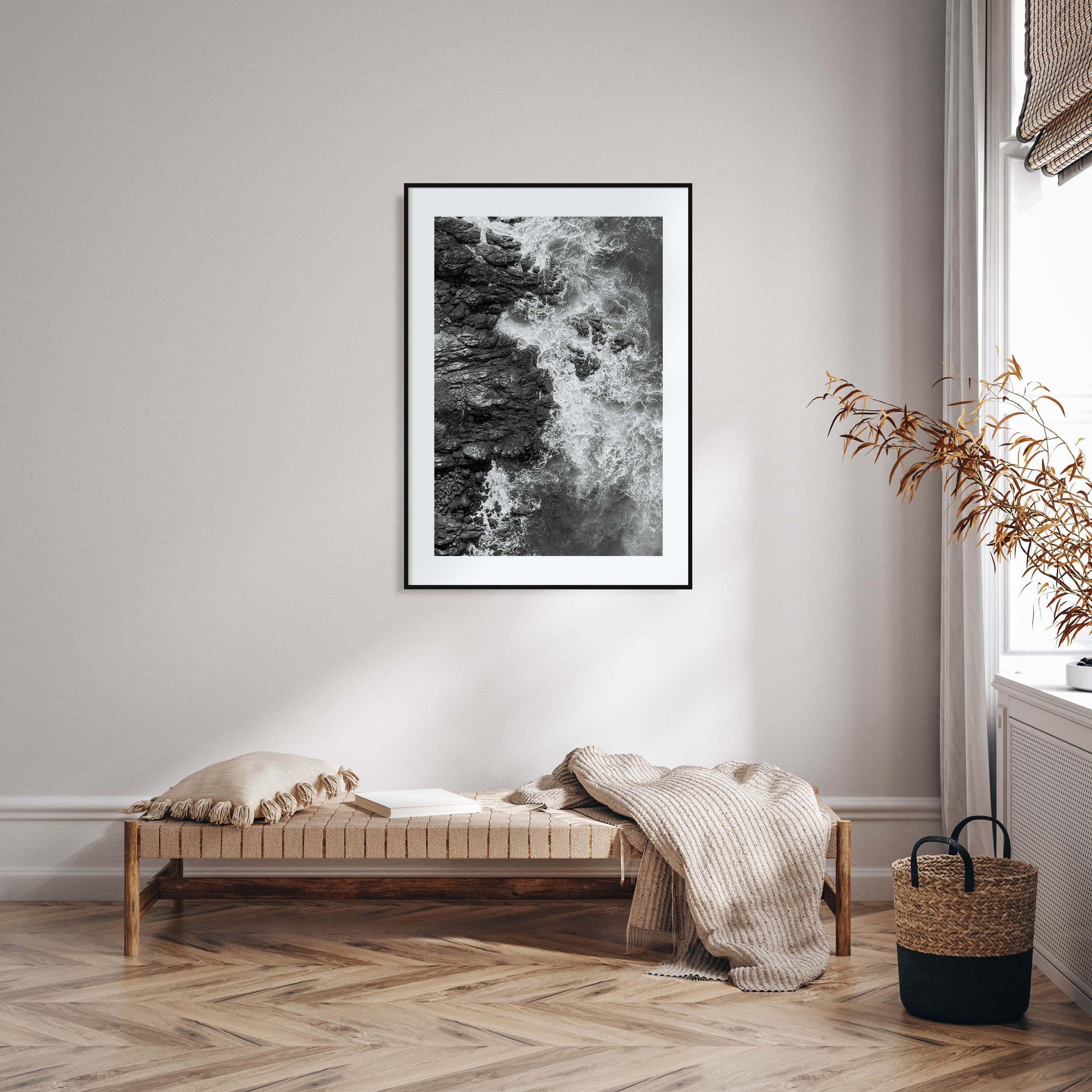 Waves Crashing Photo B&W No 1 Poster