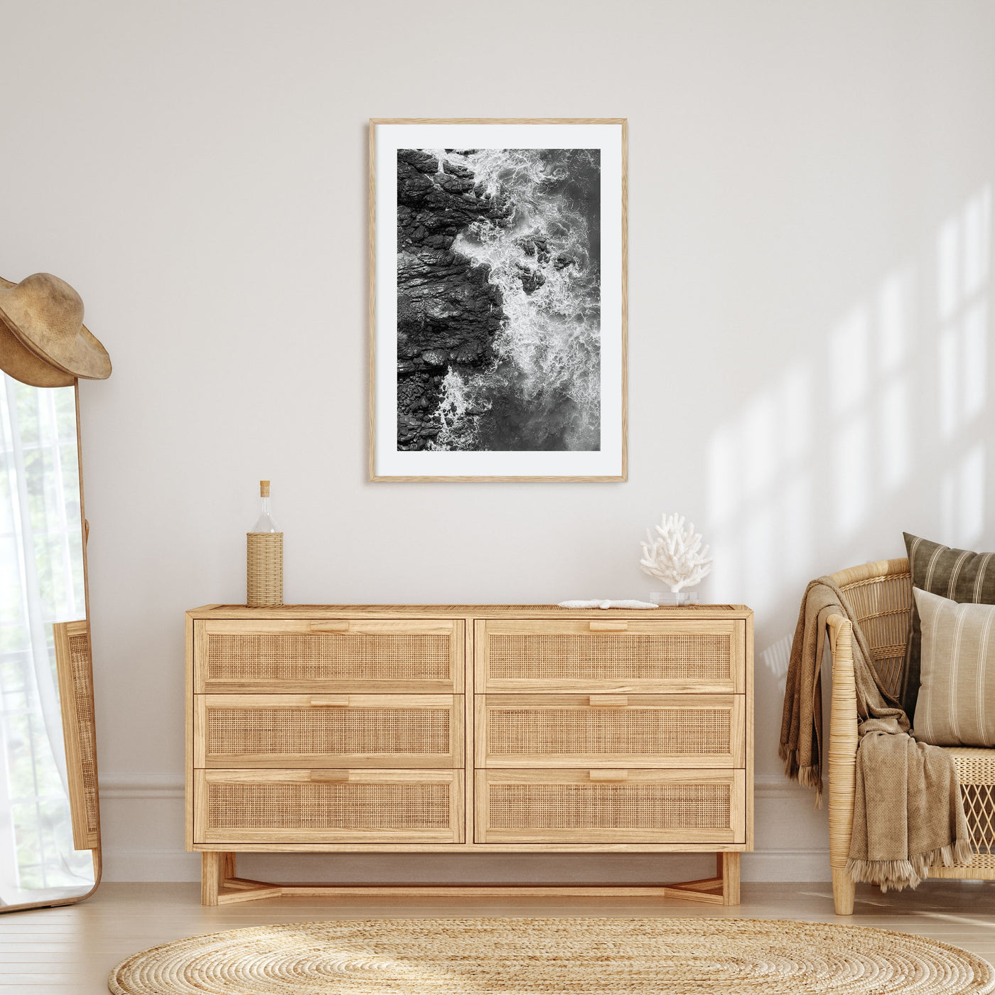 Waves Crashing Photo B&W No 1 Poster