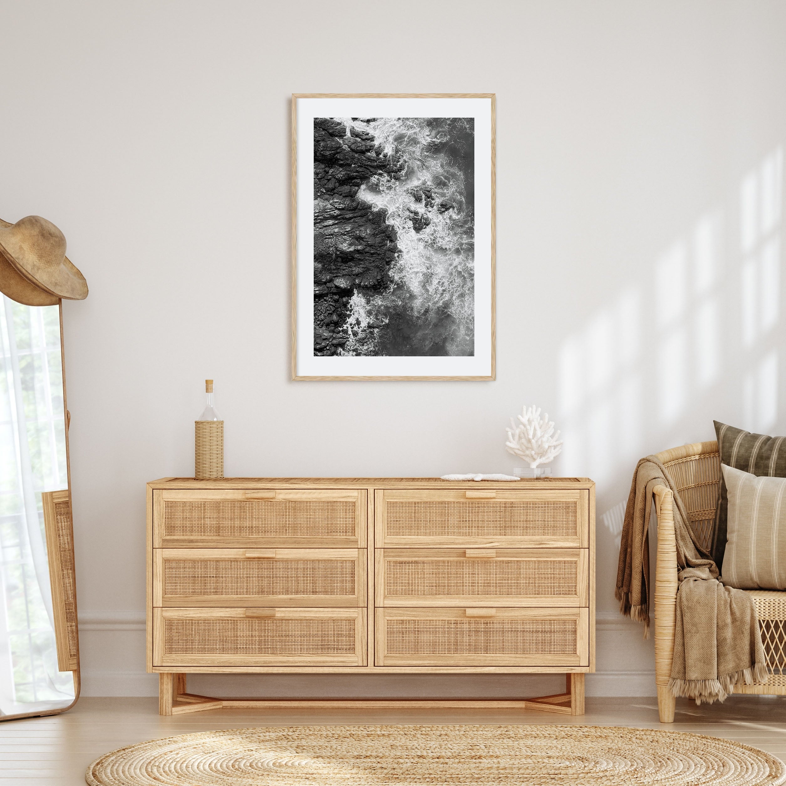 Waves Crashing Photo B&W No 1 Poster