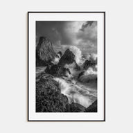 Waves Crashing Photo B&W No 2 Poster