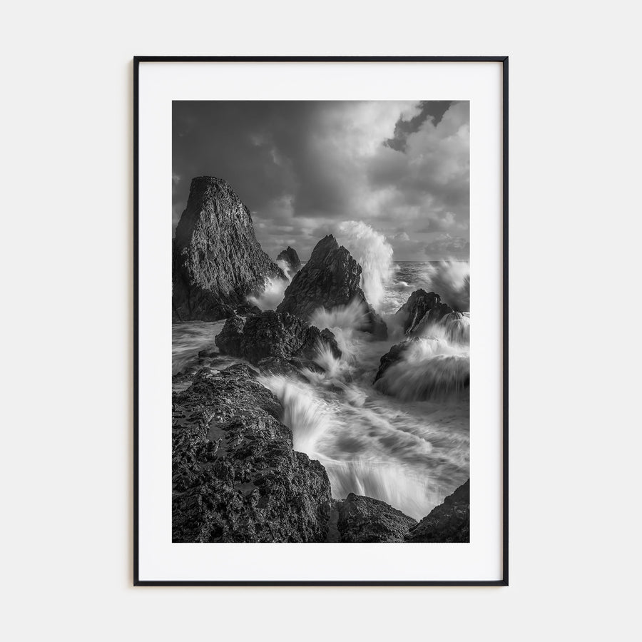 Waves Crashing Photo B&W No 2 Poster