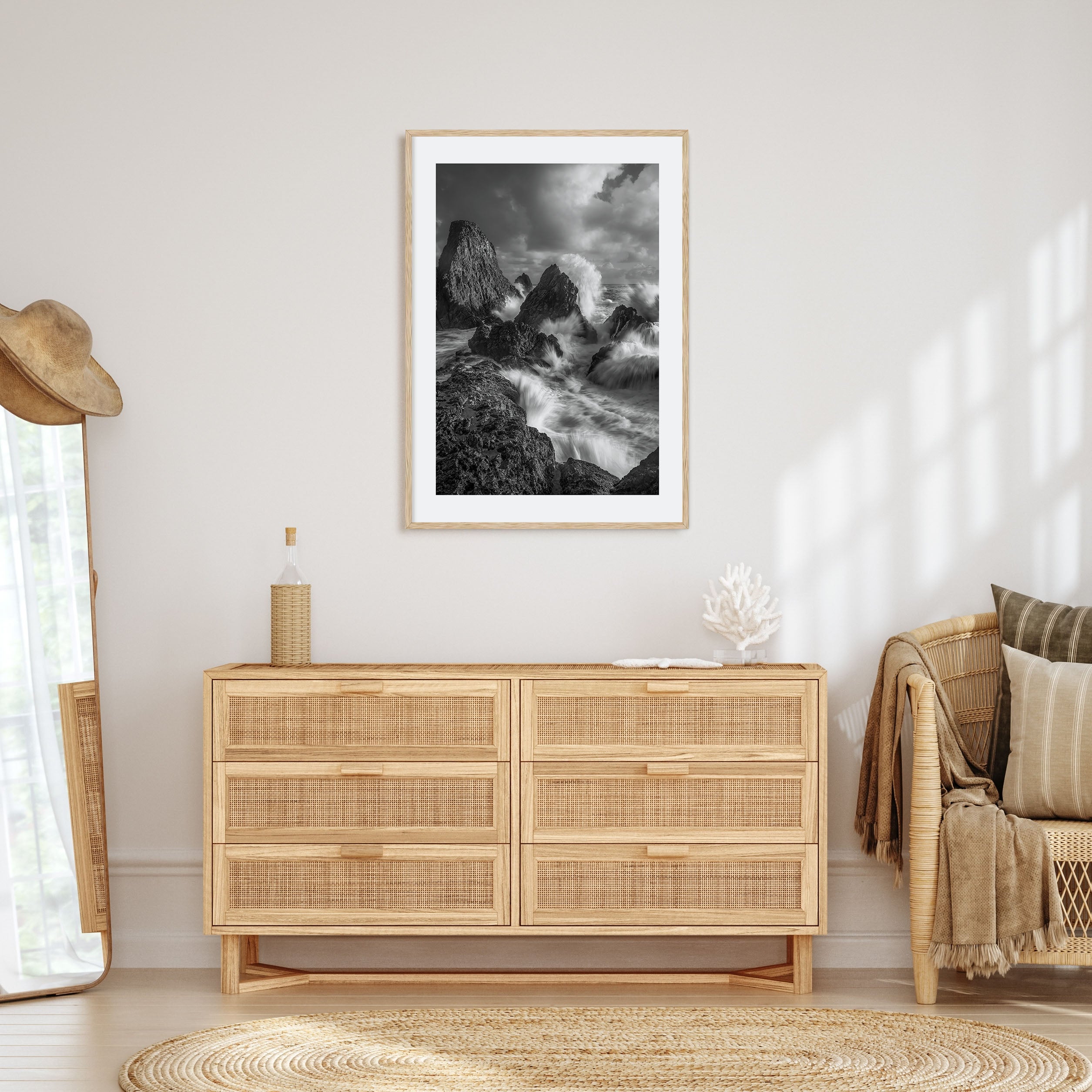 Waves Crashing Photo B&W No 2 Poster