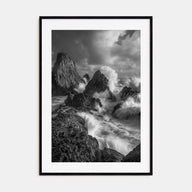 Waves Crashing Photo B&W No 2 Poster