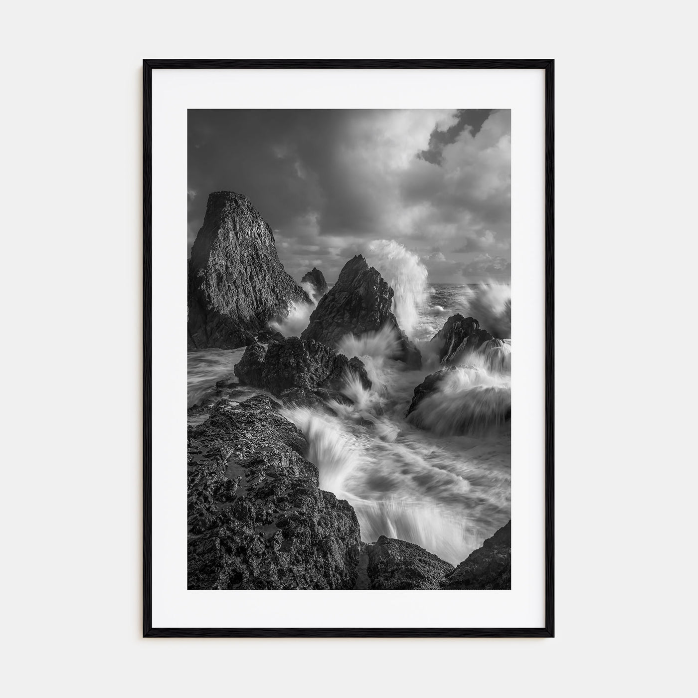 Waves Crashing Photo B&W No 2 Poster