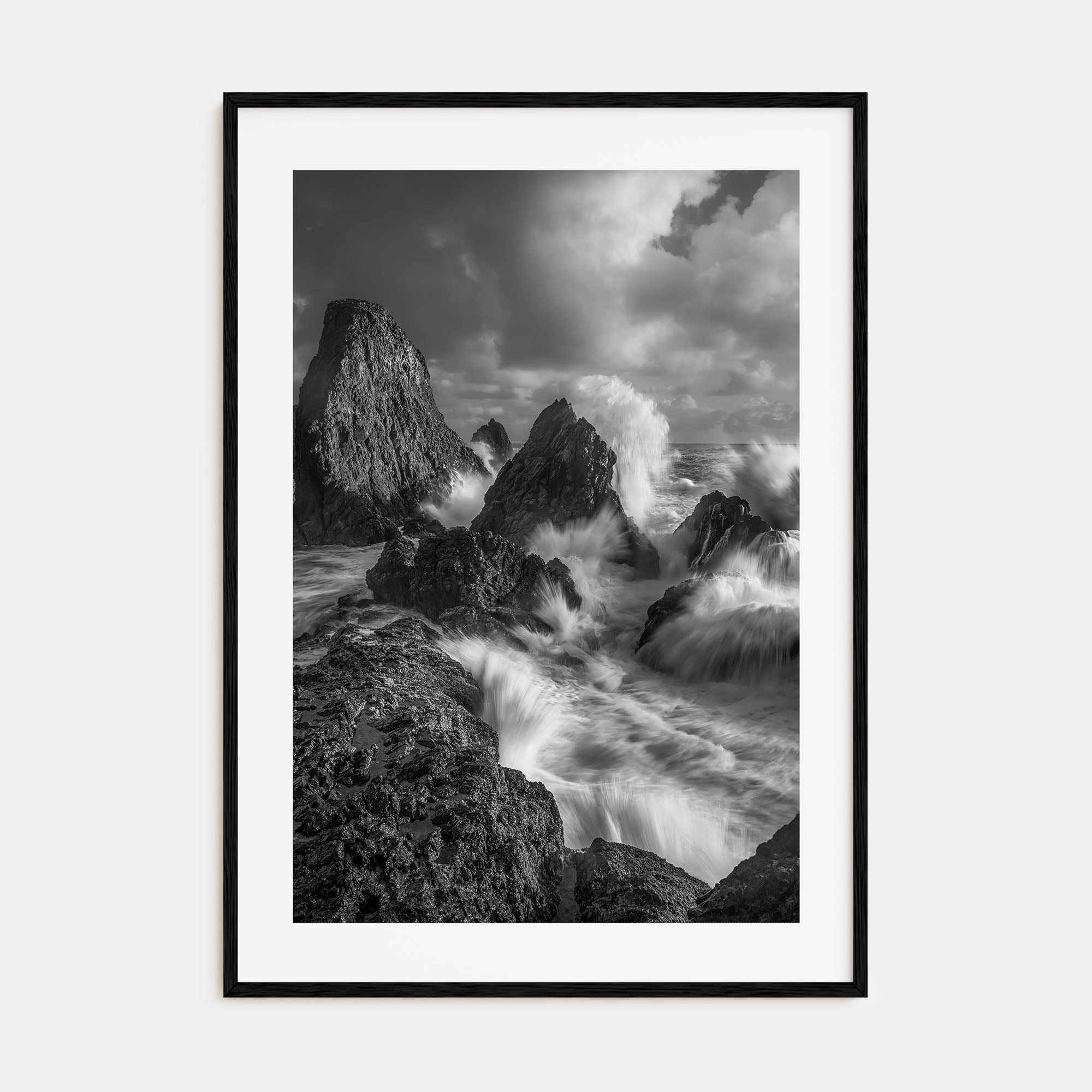 Waves Crashing Photo B&W No 2 Poster