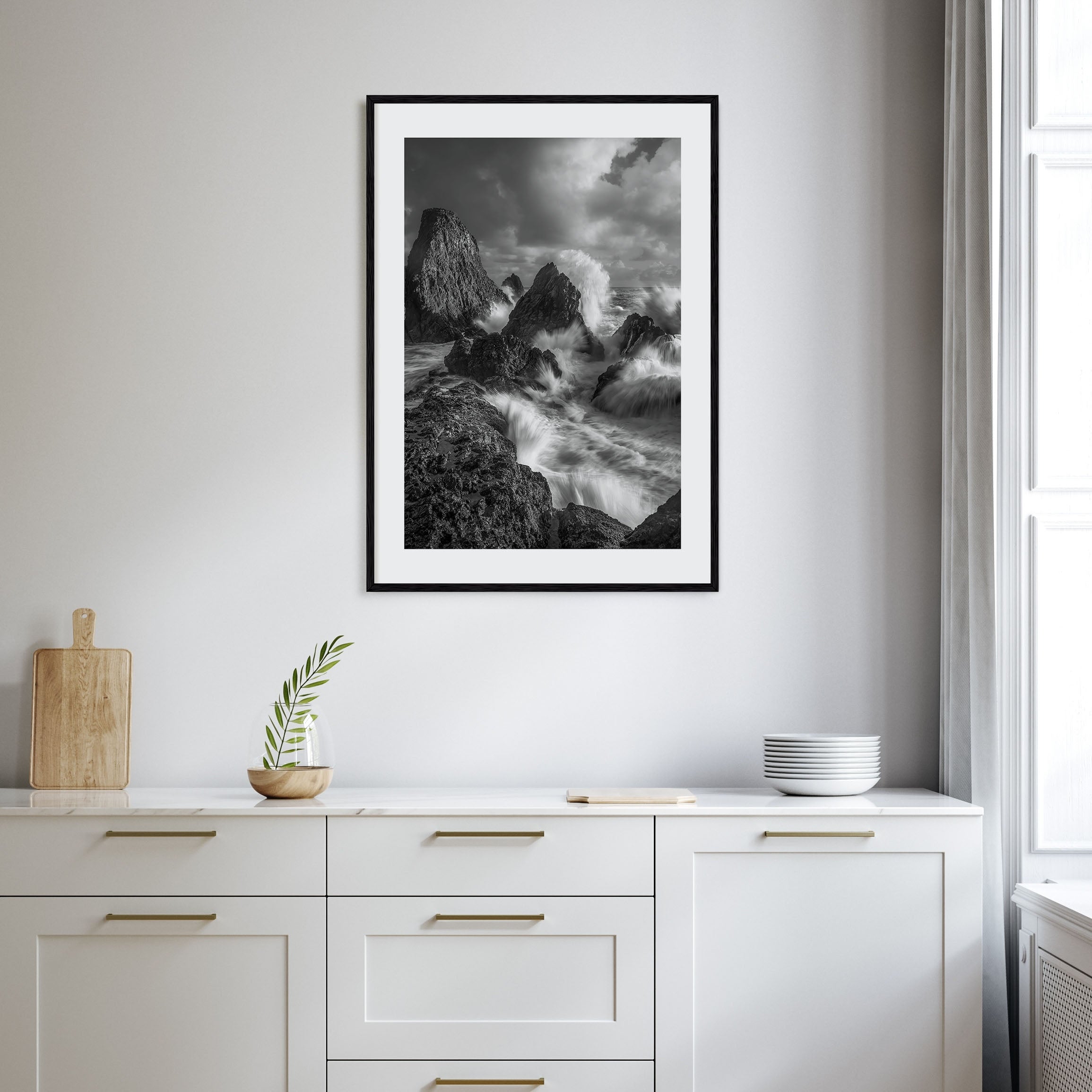 Waves Crashing Photo B&W No 2 Poster