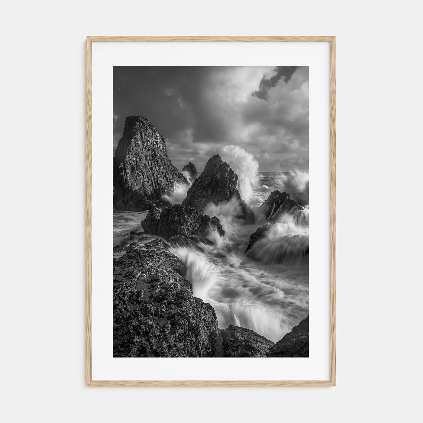 Waves Crashing Photo B&W No 2 Poster