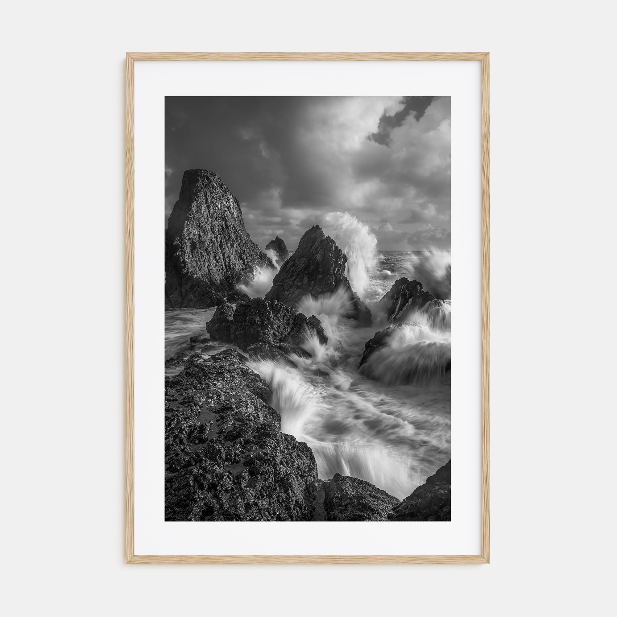Waves Crashing Photo B&W No 2 Poster