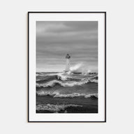 Waves Crashing Photo B&W No 3 Poster