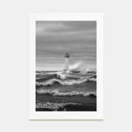 Waves Crashing Photo B&W No 3 Poster