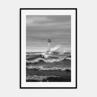 Waves Crashing Photo B&W No 3 Poster