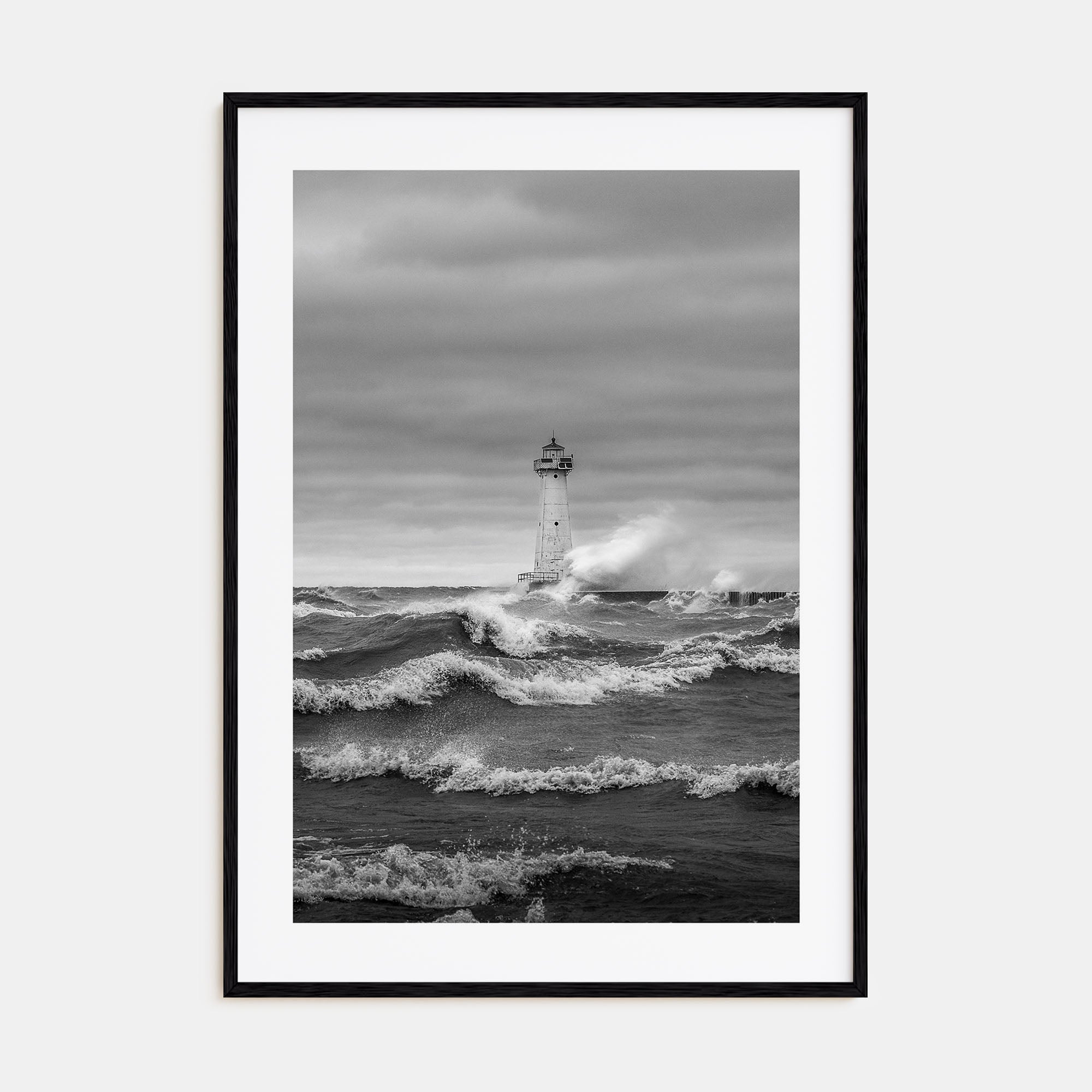 Waves Crashing Photo B&W No 3 Poster