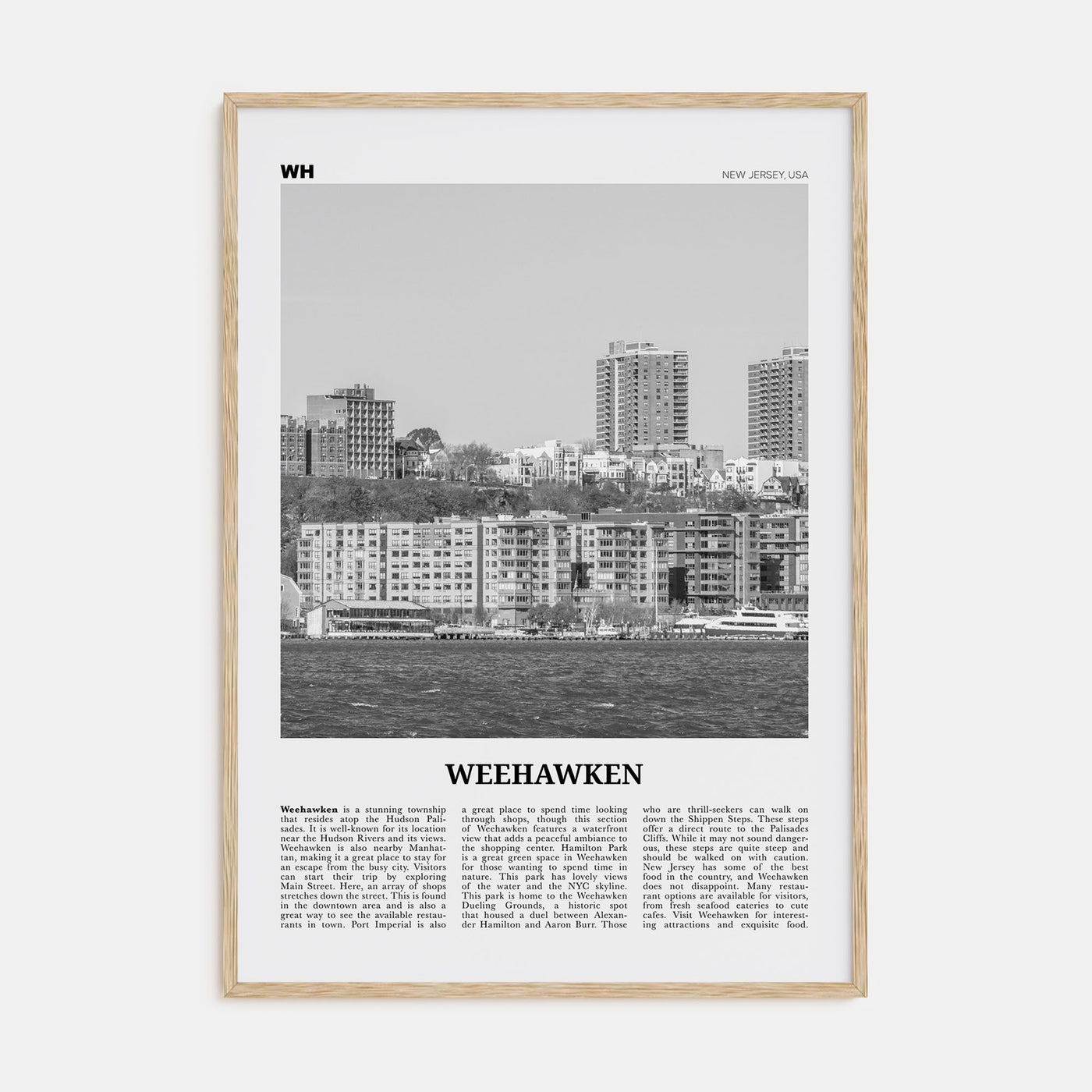 Weehawken Travel B&W Poster