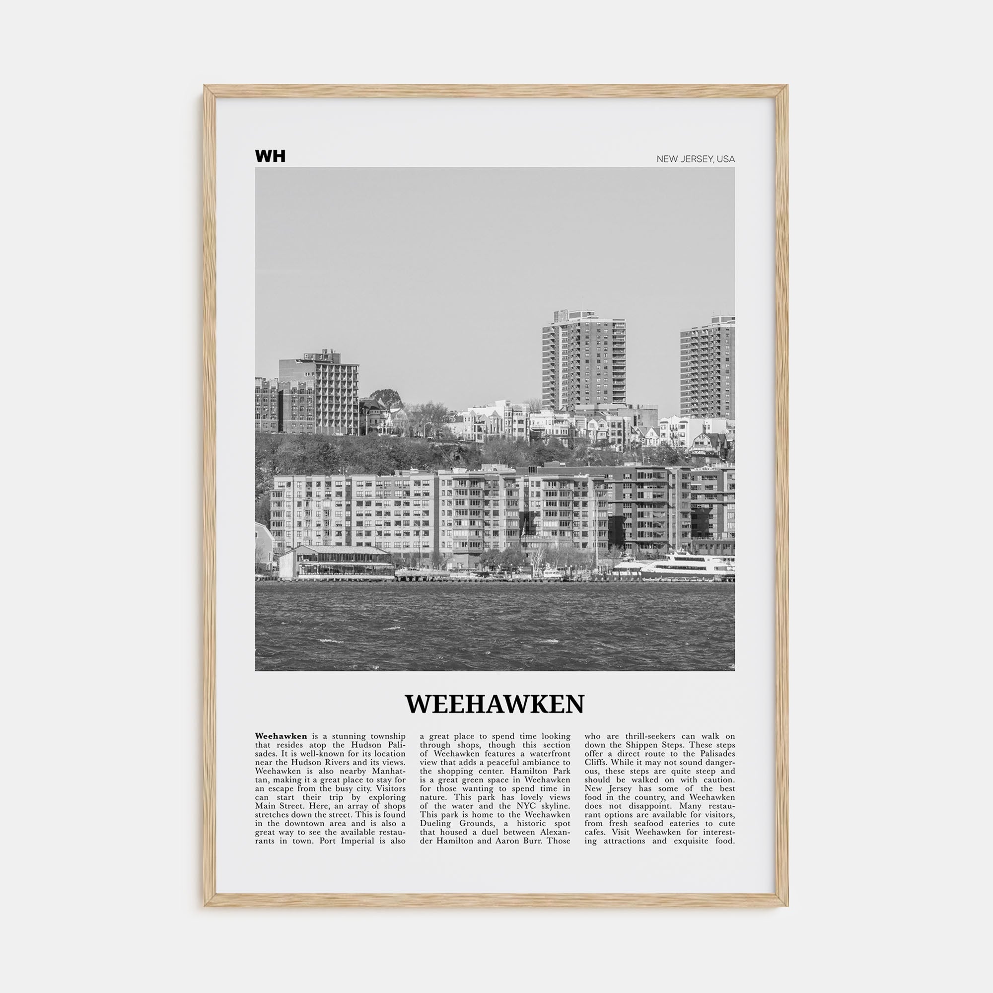 Weehawken Travel B&W Poster