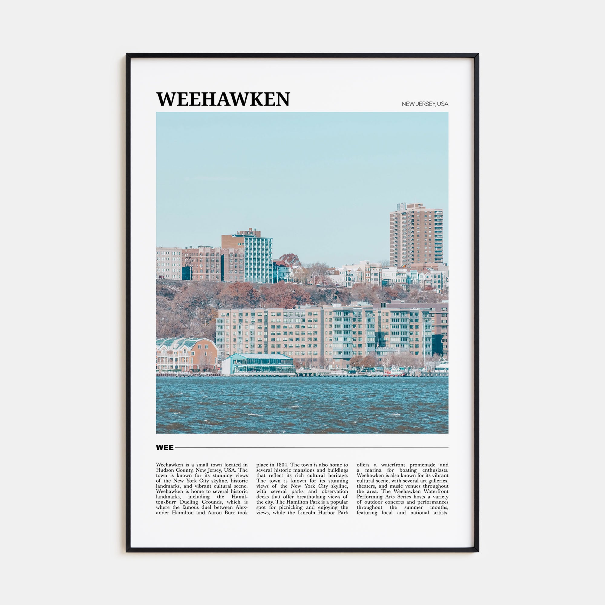 Weehawken Travel Color Poster