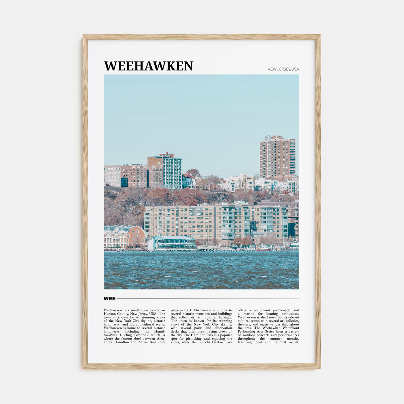 Weehawken Travel Color Poster