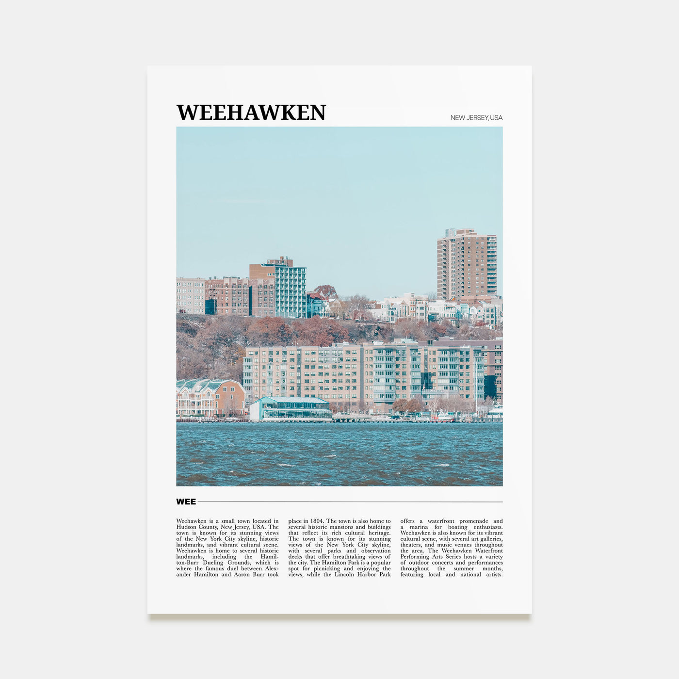 Weehawken Travel Color Poster