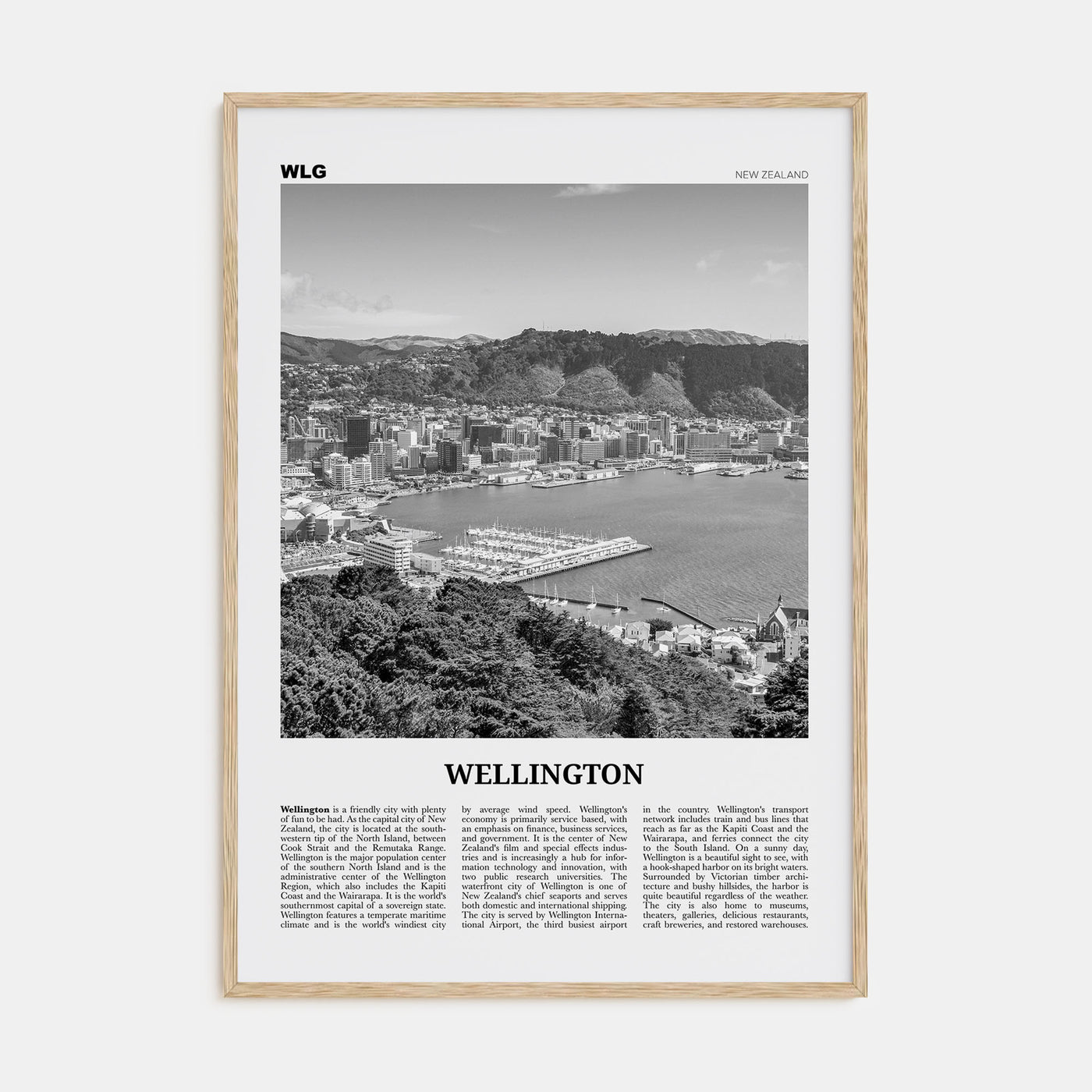 Wellington Travel B&W No 1 Poster