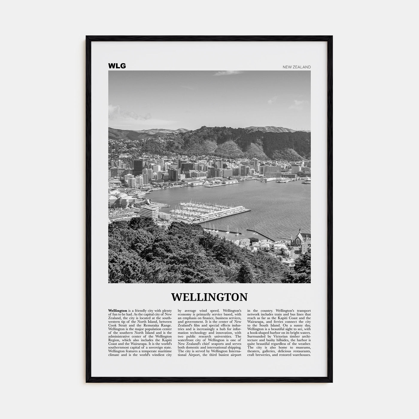 Wellington Travel B&W No 1 Poster