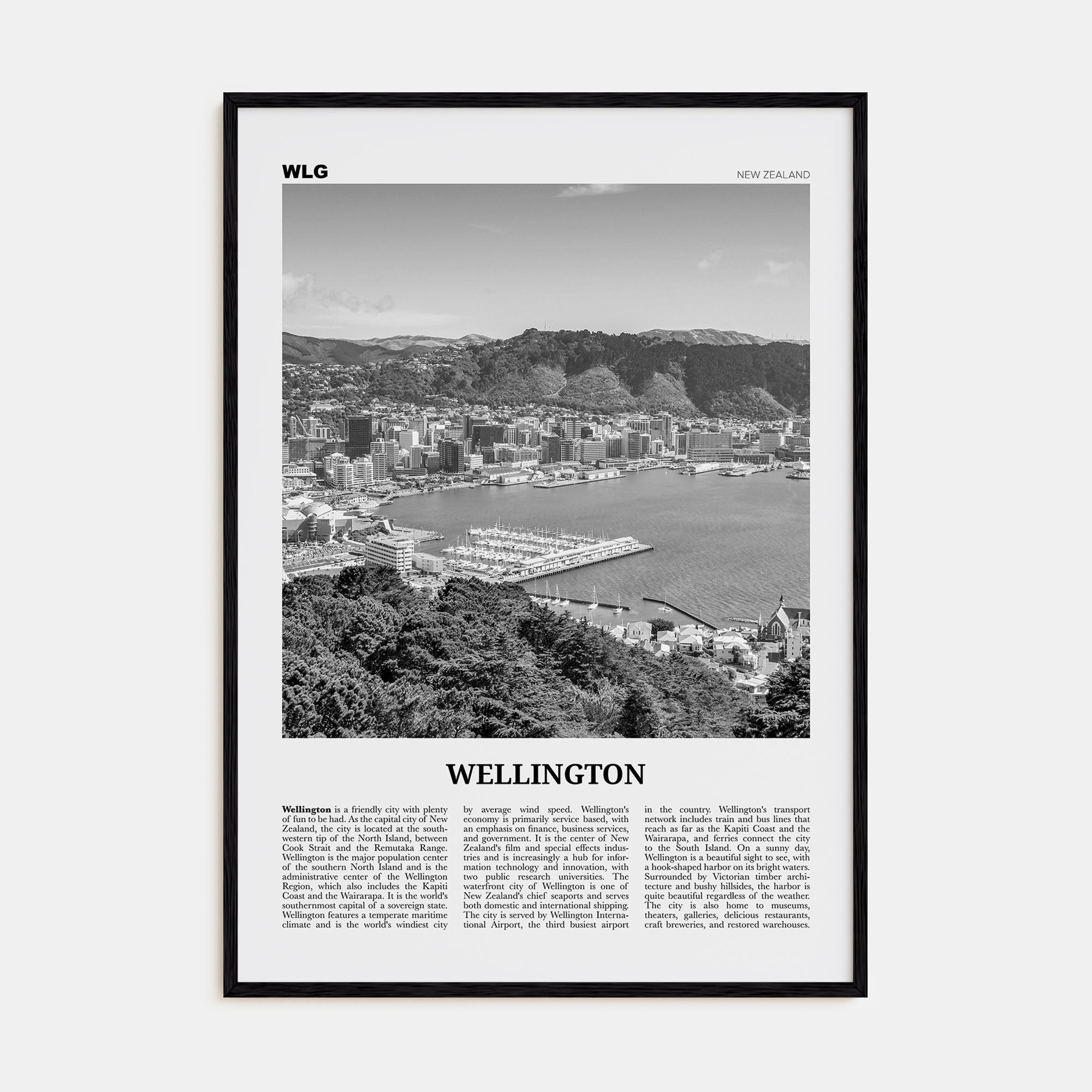 Wellington Travel B&W No 1 Poster