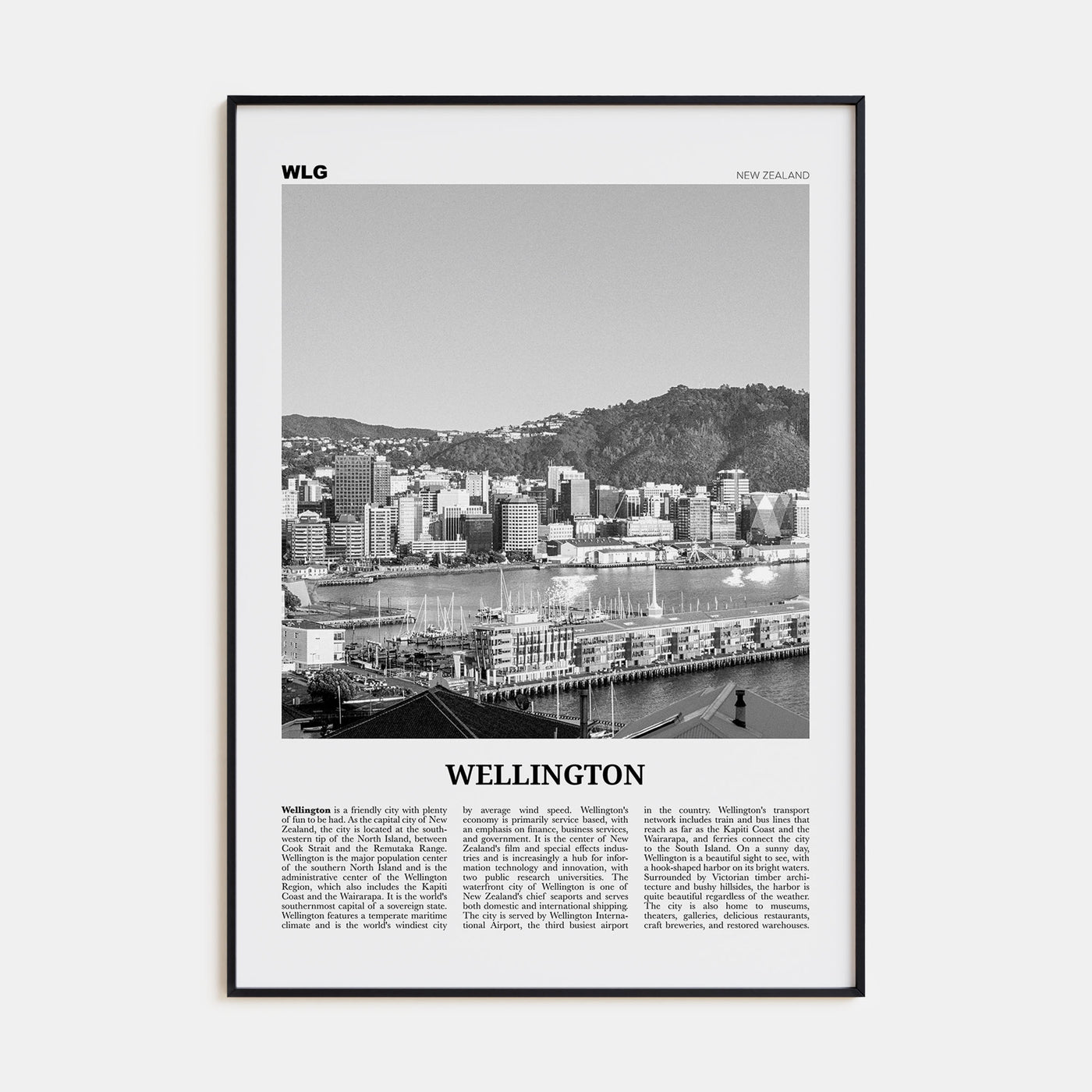 Wellington Travel B&W No 2 Poster
