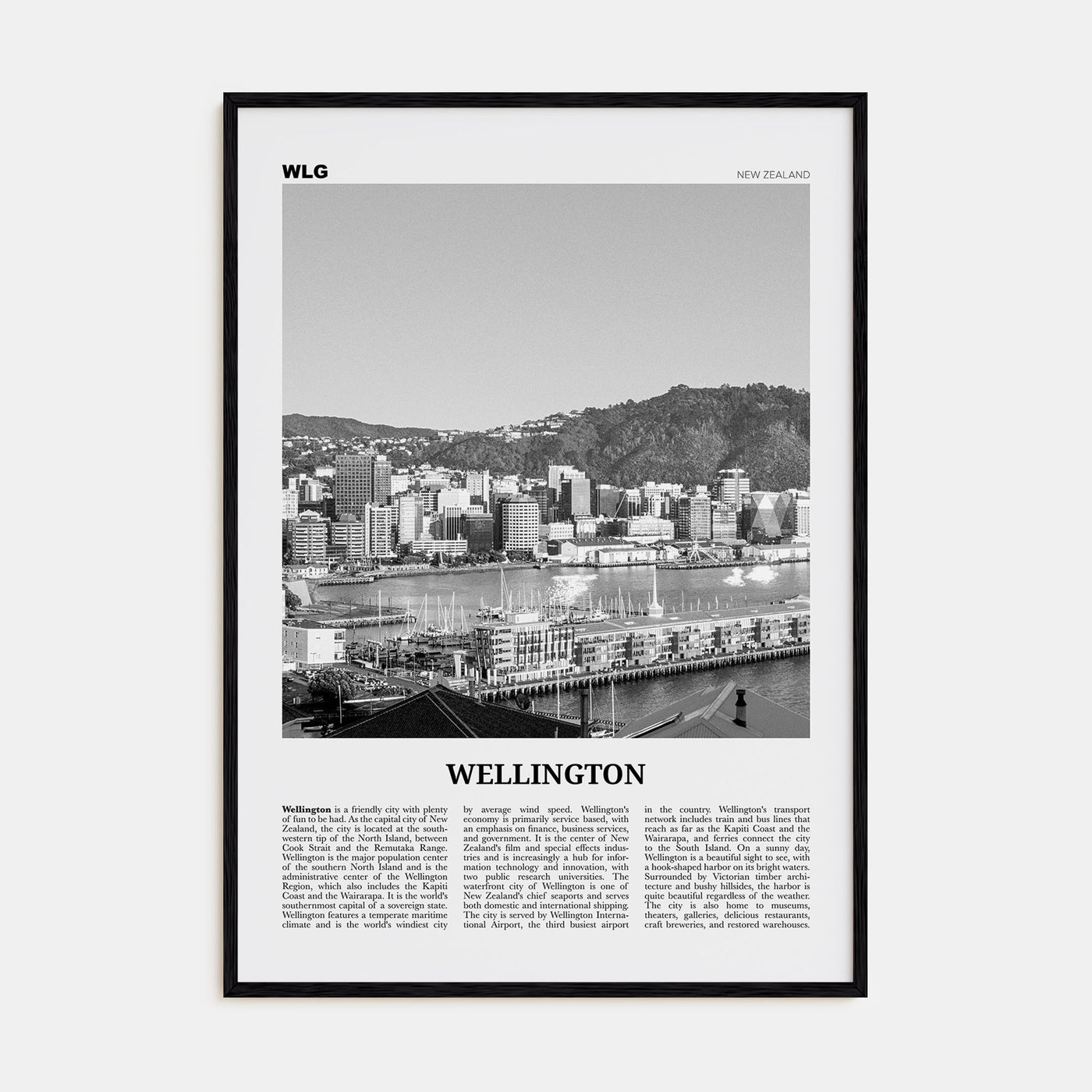 Wellington Travel B&W No 2 Poster