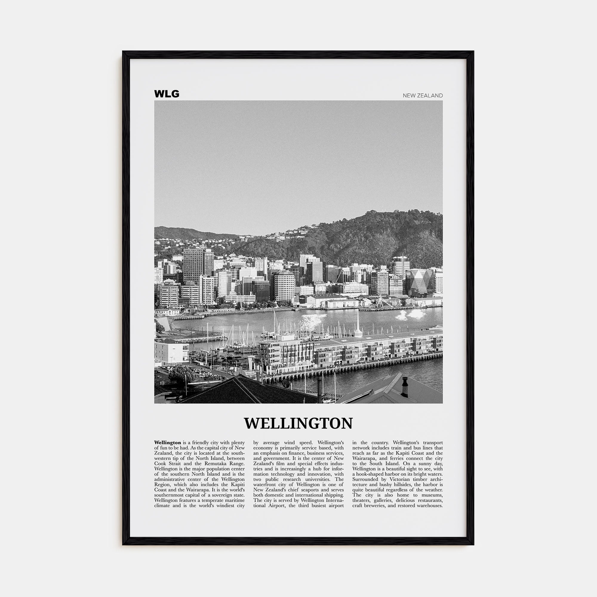 Wellington Travel B&W No 2 Poster