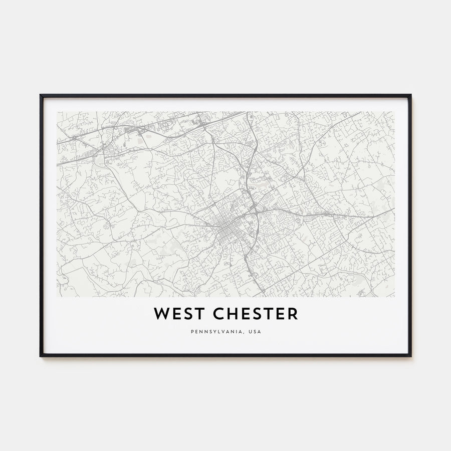 West Chester Map Landscape Poster