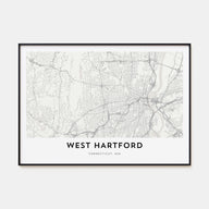 West Hartford Map Landscape Poster
