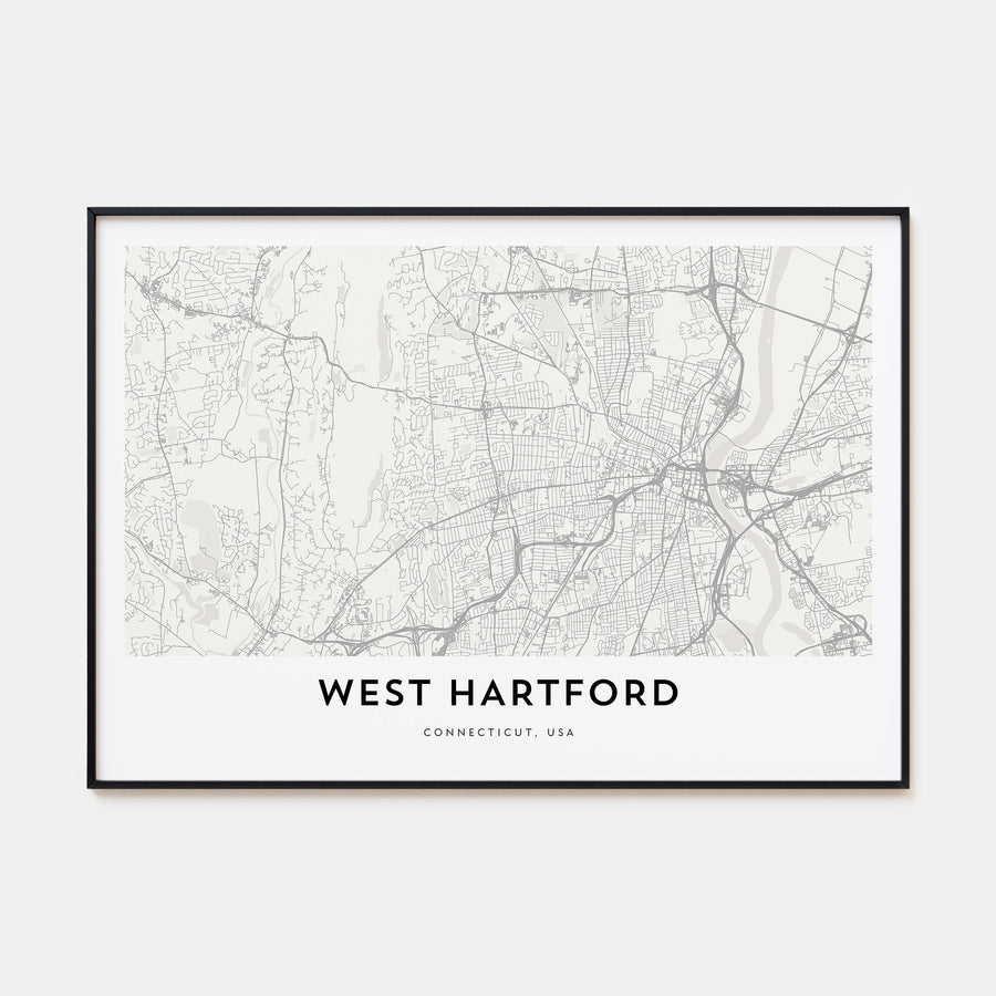 West Hartford Map Landscape Poster