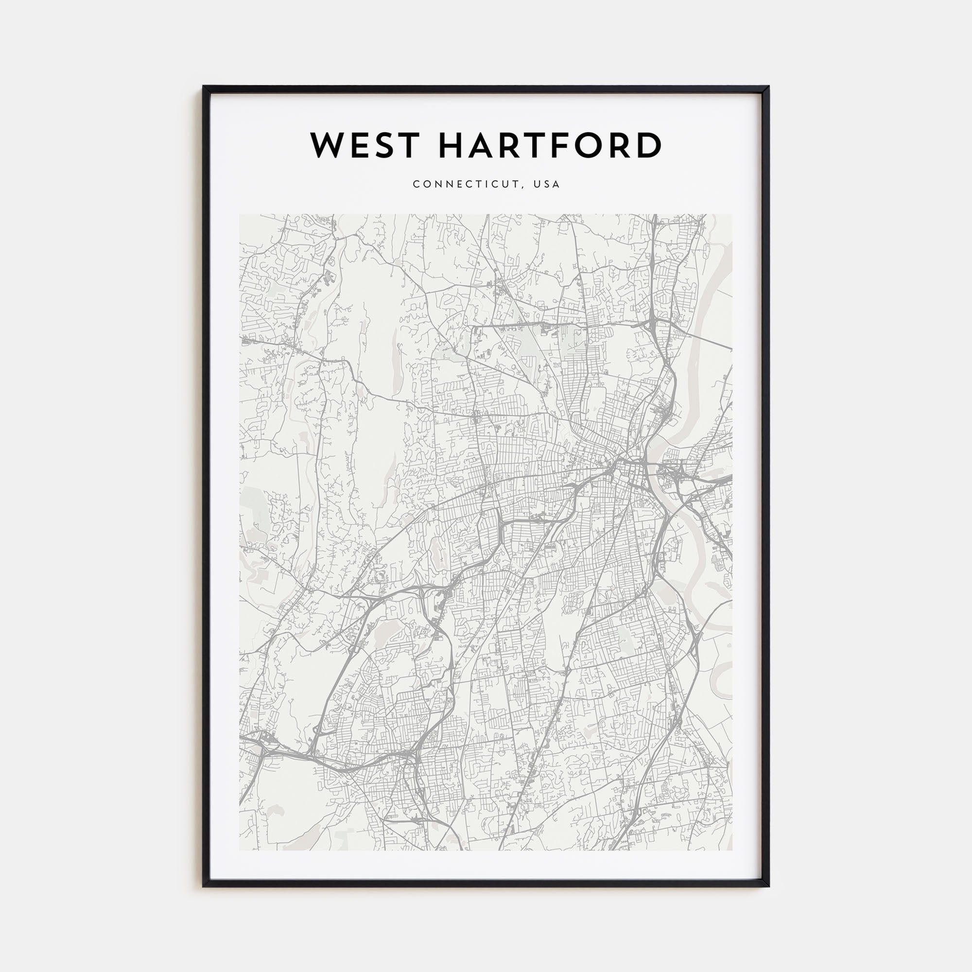 West Hartford Map Portrait Poster