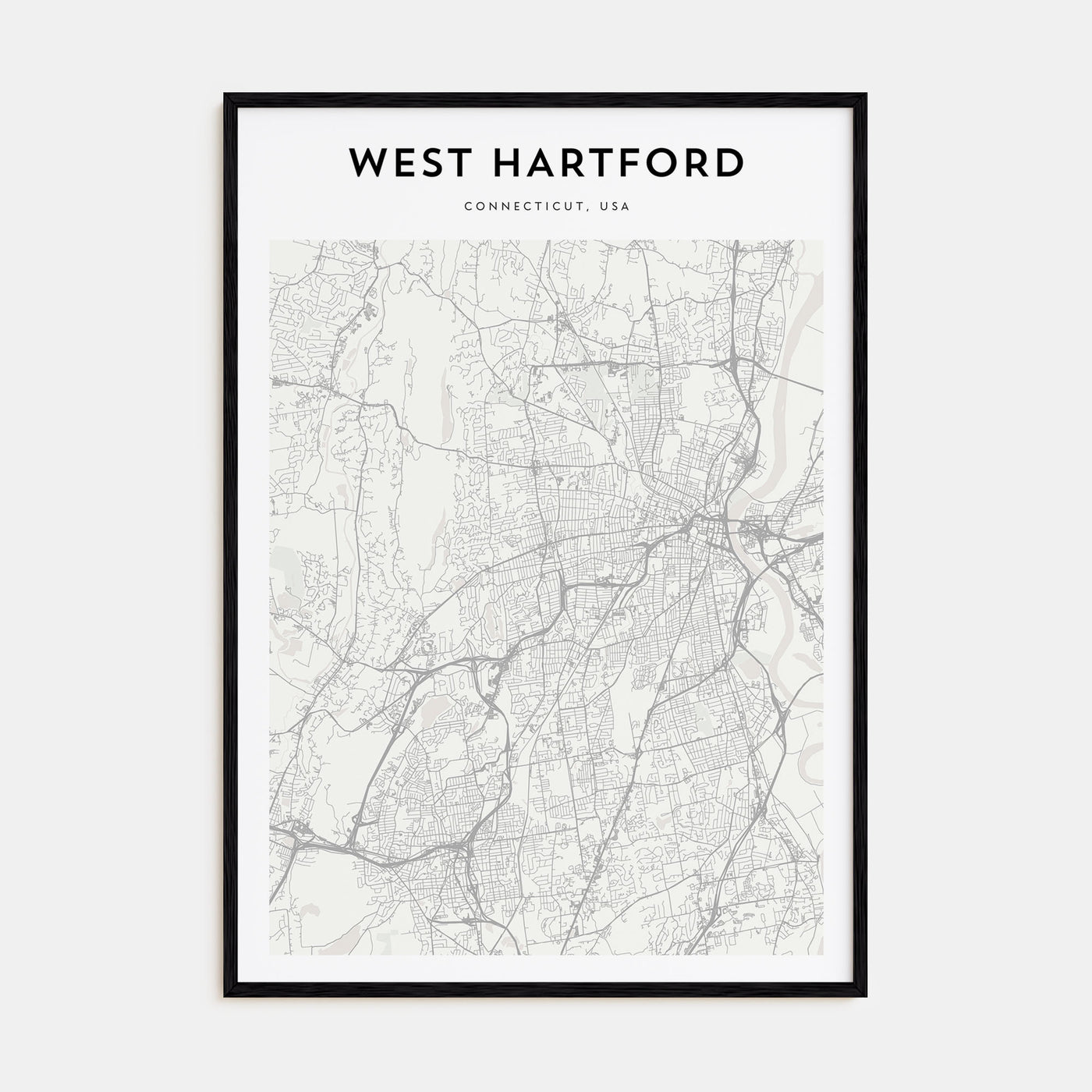 West Hartford Map Portrait Poster