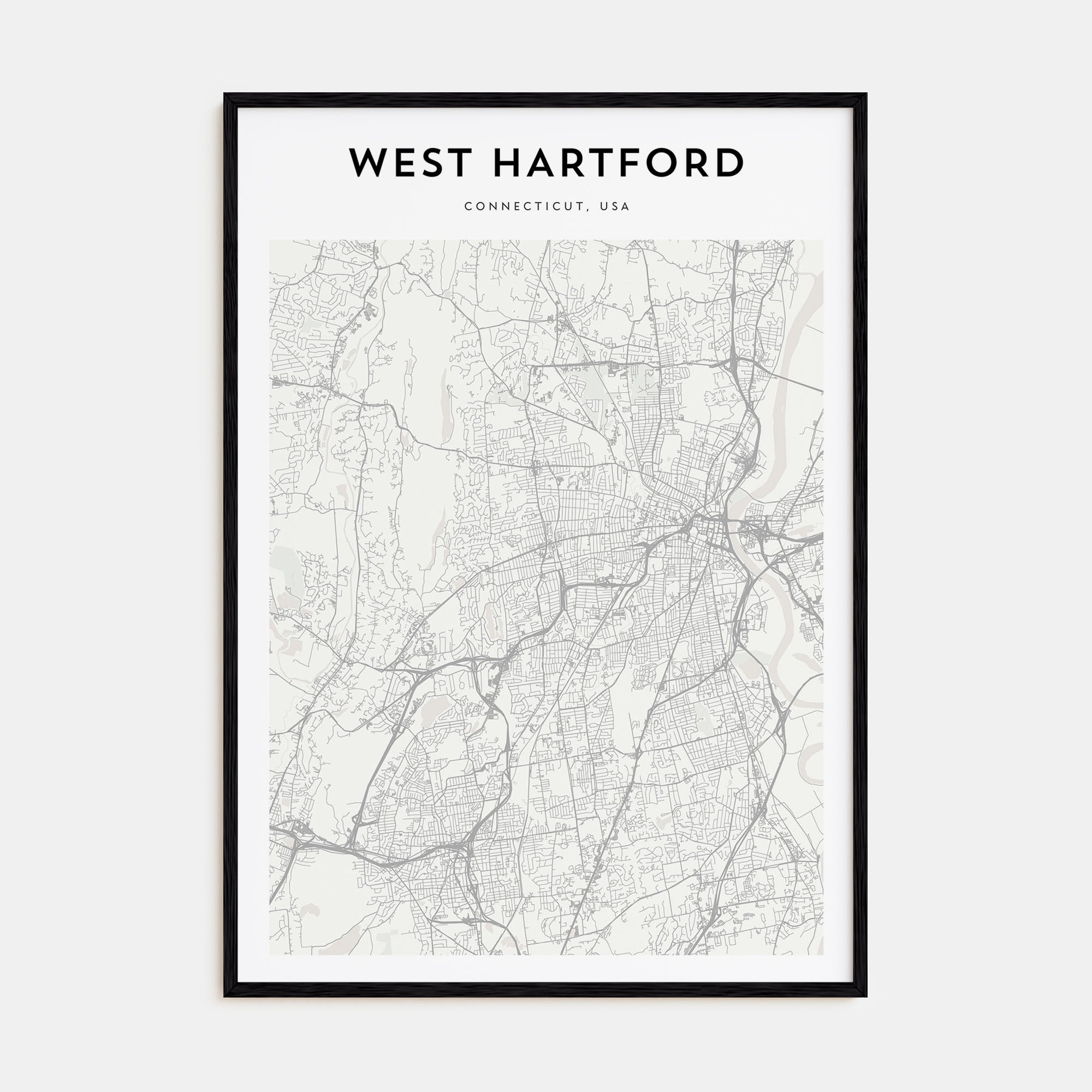 West Hartford Map Portrait Poster