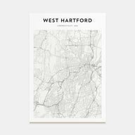 West Hartford Map Portrait Poster