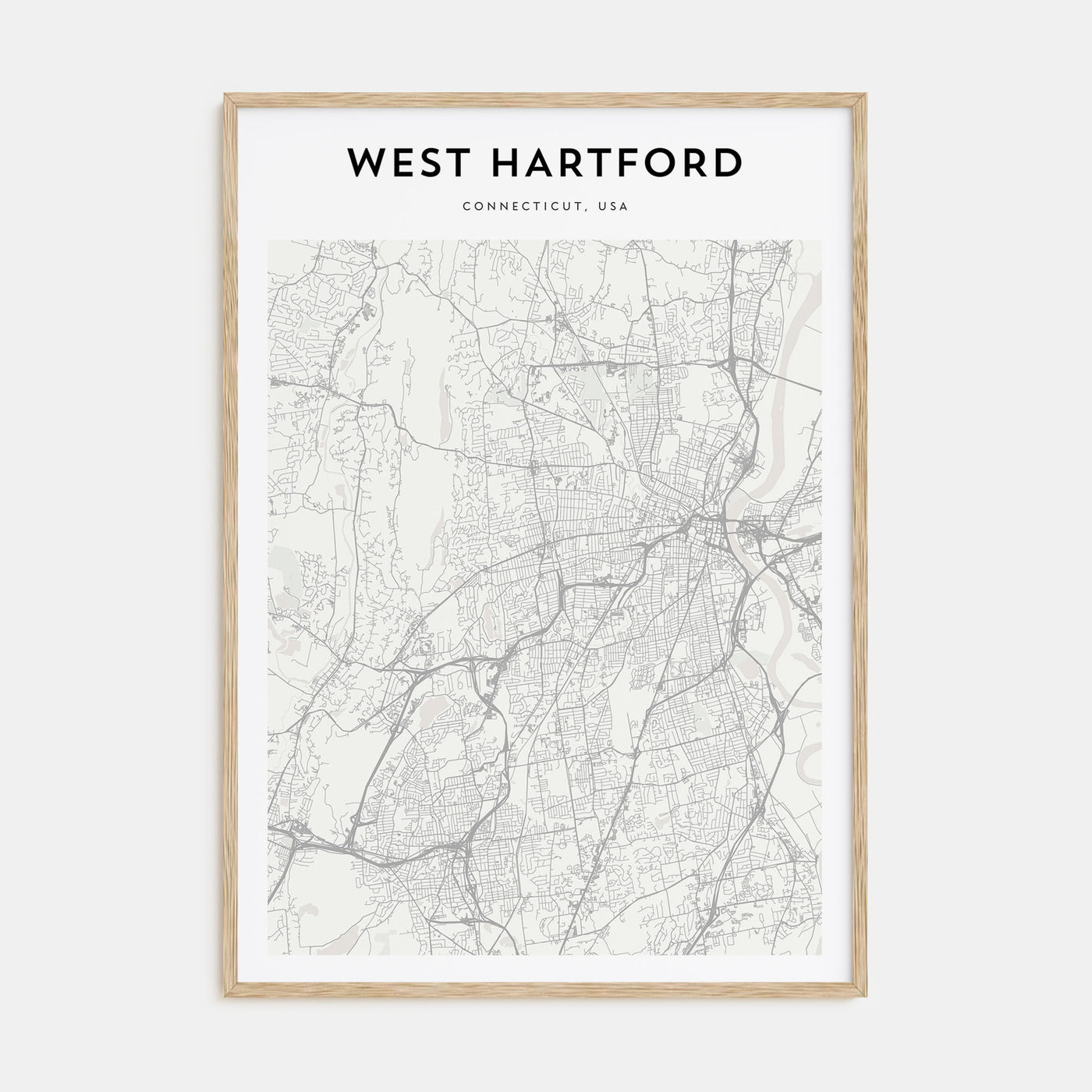 West Hartford Map Portrait Poster